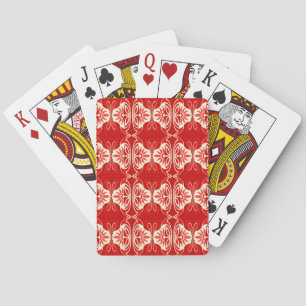Art Deco wallpaper pattern - red and white Playing Cards