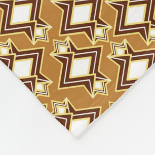 Art Deco Wallpaper Pattern, Tan and Brown Fleece Blanket