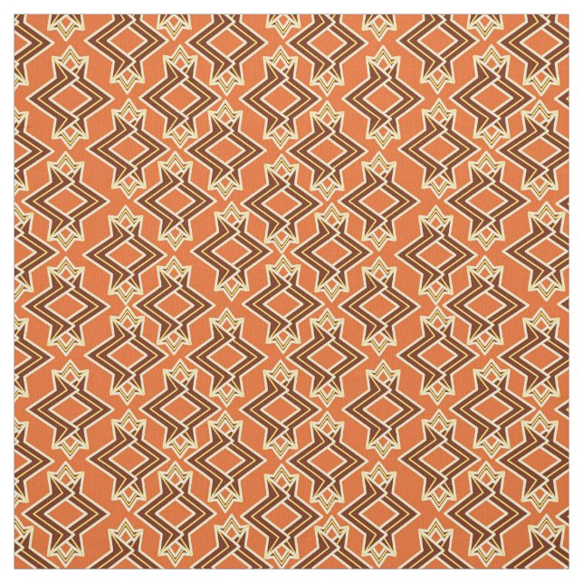 Art Deco Wallpaper Pattern, Terracotta / Rust Fabric (Swatch)