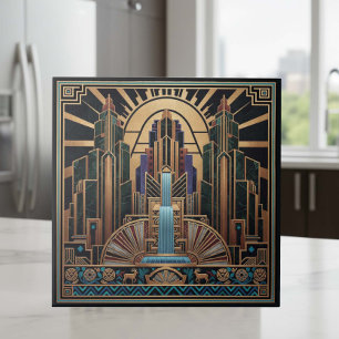 Art Deco Waterfall Architectural Pat#3 ID1196 Tile