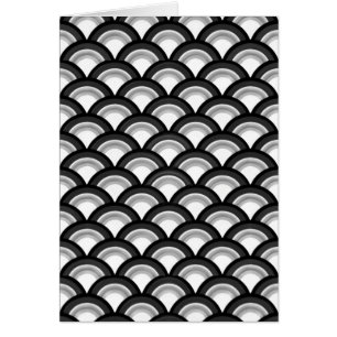 Art Deco wave pattern - black and white