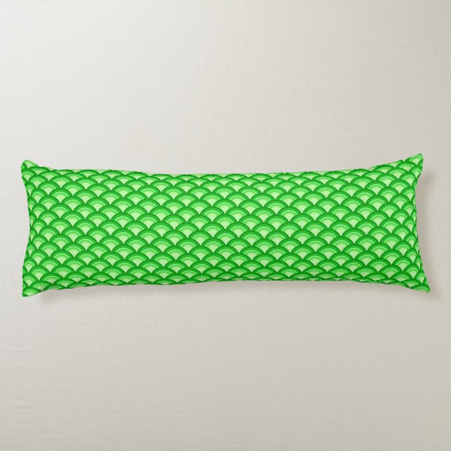 Art Deco wave pattern - jade green Body Pillow (Back)
