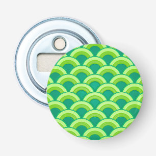 Art Deco wave pattern - jade green Bottle Opener