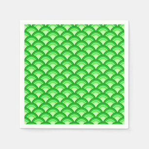 Art Deco wave pattern - jade green Napkin