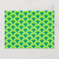 Art Deco wave pattern - jade green