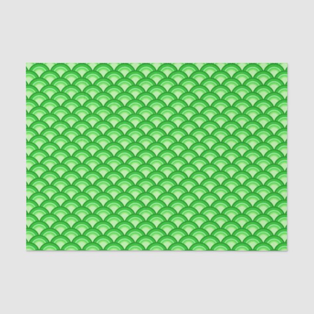 Art Deco wave pattern - jade green Tissue Paper (Front)