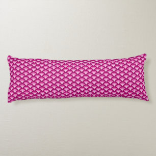 Art Deco wave pattern - magenta and pink Body Pillow