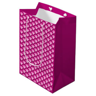 Art Deco wave pattern - magenta and pink Medium Gift Bag