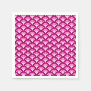 Art Deco wave pattern - magenta and pink Napkin