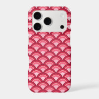 Art Deco wave pattern - red and fuchsia