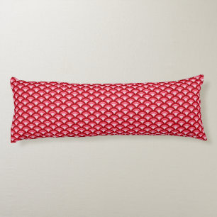 Art Deco wave pattern - red and fuchsia Body Pillow