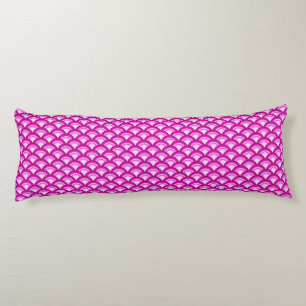 Art Deco wave pattern - shades of orchid Body Pillow