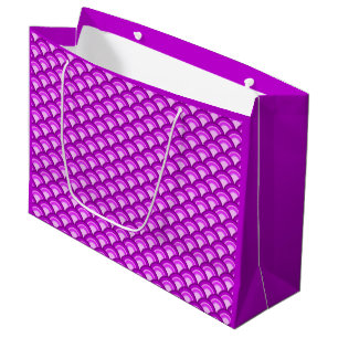 Art Deco wave pattern - shades of orchid Large Gift Bag
