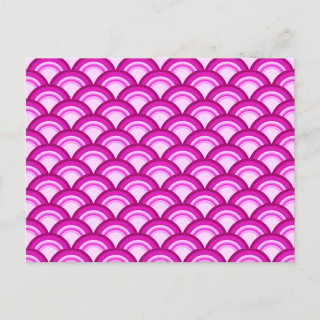 Art Deco wave pattern - shades of orchid Postcard (Front)