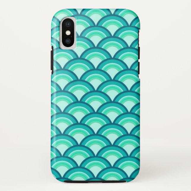 Art Deco wave pattern - shades of turquoise Case-Mate iPhone Case (Back)