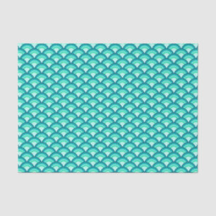 Art Deco wave pattern - shades of turquoise Tissue Paper