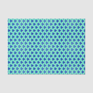 Art Deco wave pattern - turquoise and cobalt Tissue Paper