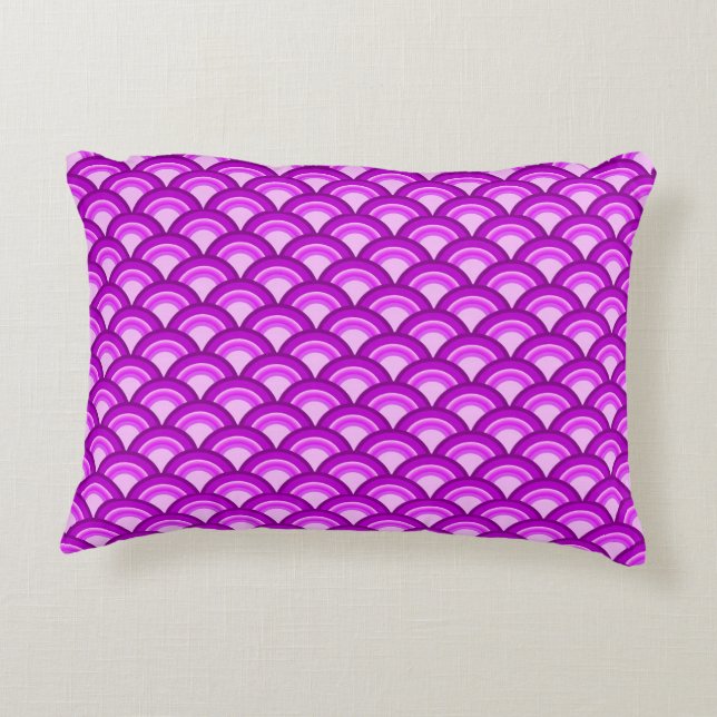 Art Deco wave pattern - violet and orchid Decorative Pillow (Back)