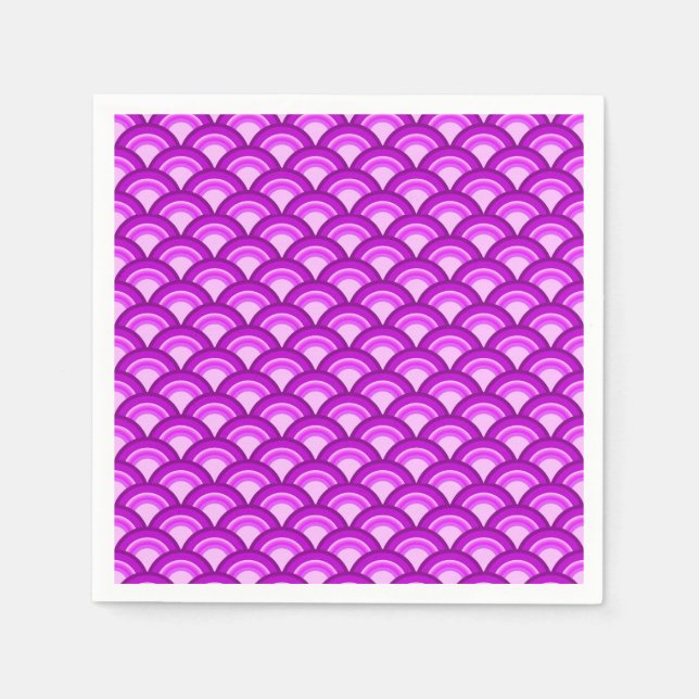 Art Deco wave pattern - violet and orchid Napkin (Front)