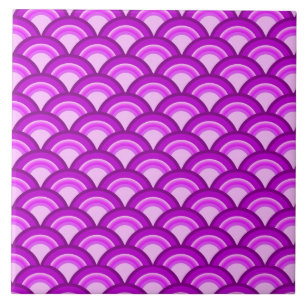 Art Deco wave pattern - violet and orchid Tile
