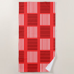 Art Deco Weave - Red Beach Towel