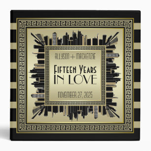 Art Deco Wedding Anniversary Champagne Gold Gatsby Binder