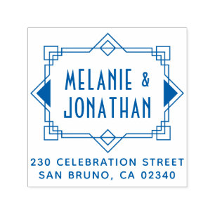 Art Deco Wedding Border Return Address Self-inking Stamp