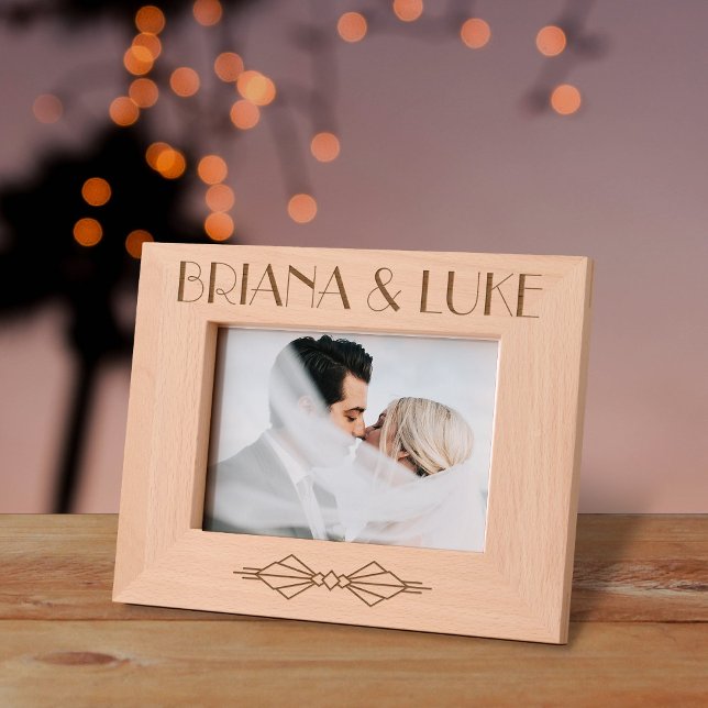 Art Deco Wedding Couples Or Family Custom Text Etched Frames (Creator Uploaded)