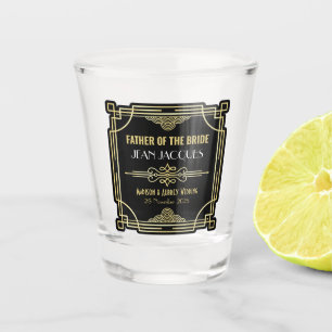 Art Deco Wedding Father of the Bride Gold Favour Shot Glass