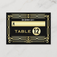 Art Deco Wedding Gold Black Elegant Setting Escort