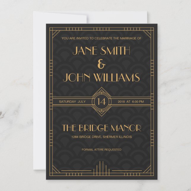 Art Deco Wedding Invitation (Front)