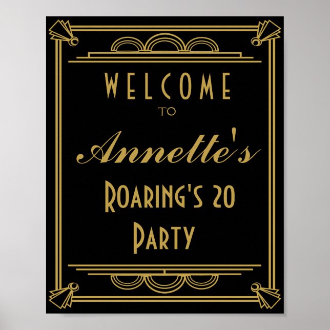 Art Deco Wedding or Party Sign make your own (Front)