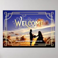 Art Deco Wedding Reception Welcome Add Your Photo