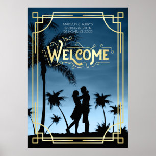Art Deco Wedding Reception Your Photo Welcome Sign