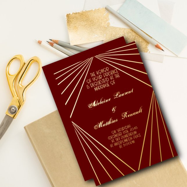 Art Deco Wedding Red and Gold  (Creator Uploaded)