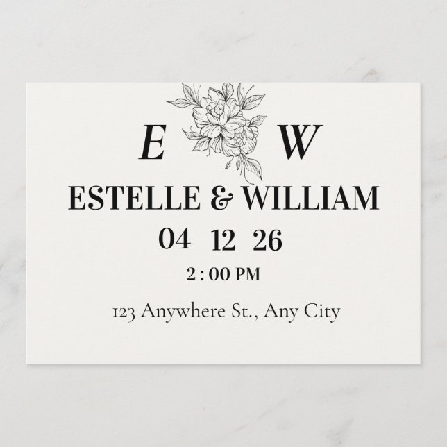 Art Deco Wedding Save the Date Card (Front)