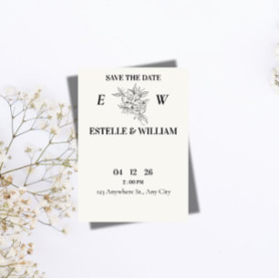 Art Deco Wedding Save the Date Card