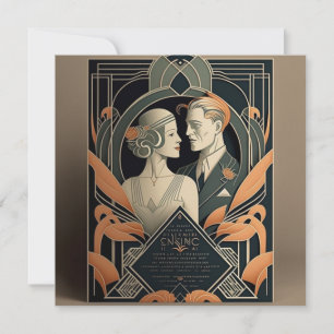 Art Deco wedding theme Card