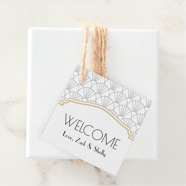 Art Deco Welcome Bag Favour Tags (In Situ)