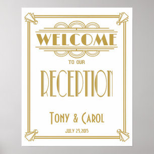Art Deco Welcome to our Reception print