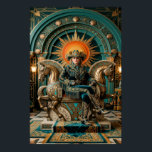 Art Deco Western Cowgirl Queen Throne Gold Poster<br><div class="desc">A powerful statement of sovereign style where the Wild West meets the jazz age. This stunning illustration features a dignified cowgirl in a highly ornate, deep teal velvet Western suit with gold fringe, seated upon a grand throne made of carved bronze horses. Crowned with a glittering cowboy hat, she is...</div>