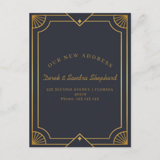 Art Deco We've Moved New Address Moving Announceme Announcement Postcard