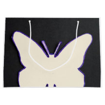 ART DECO WHITE BUTTERFLY SHOPPING BAG