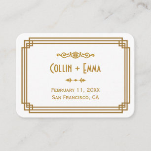 Art Deco White Wedding Place Cards