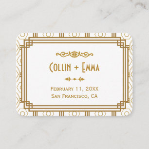 Art Deco White Wedding Place Cards