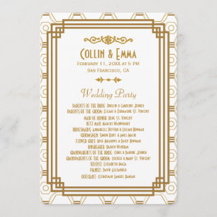 Art Deco White Wedding Programs