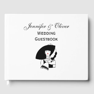 Art Deco Woman In Big Hat Gloves RL Guest Book