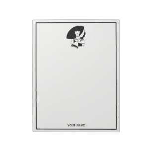 Art Deco Woman In Big Hat Gloves RL Notepad