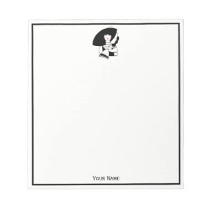 Art Deco Woman In Big Hat Gloves RL Notepad