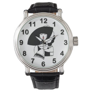 Art Deco Woman In Big Hat Gloves RL Watch